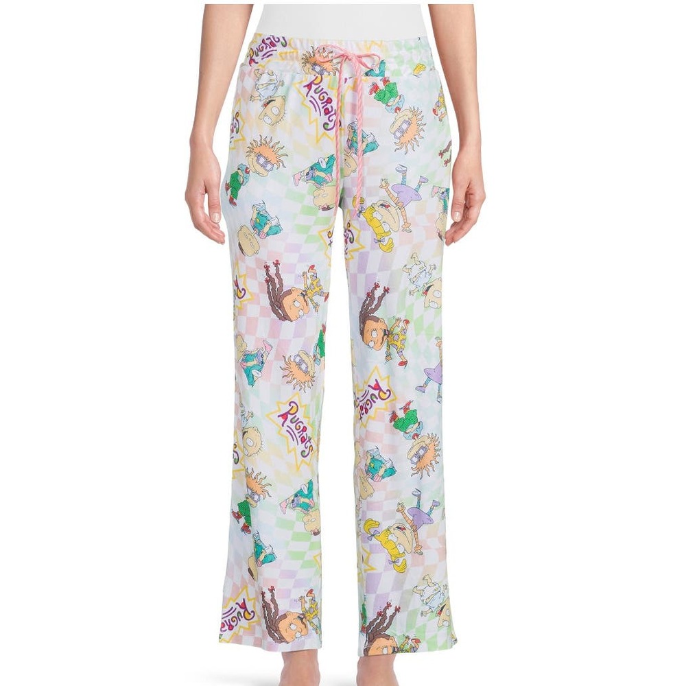 Nickelodeon Rugrats 2X (18W-20W) Women’s Sleep Pajama Pants with Pockets White